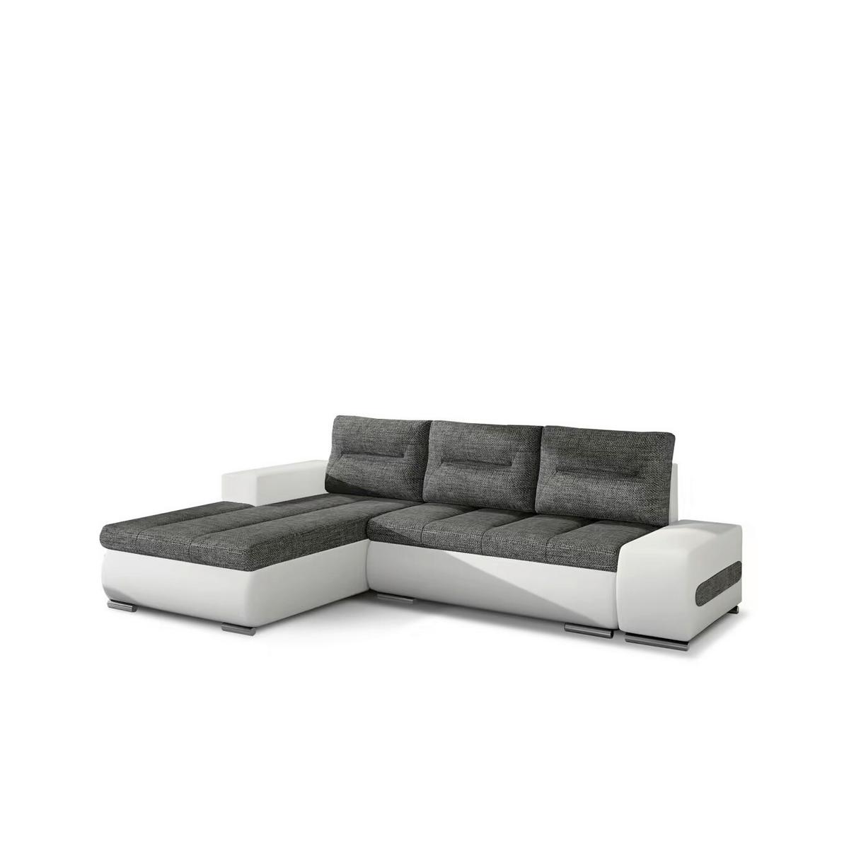 Ecksofa Ottavio Grau/Weiß S: 180x275cm - Chromfarben/Weiß, Design, Textil (180/275cm) - MID.YOU