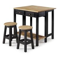 Barmöbel-set Sharona 3-tlg. Naturfarben/schwarz Echtholz - Schwarz/Naturfarben, Natur, Holz (80/30/84/51/72/30cm) - Livetastic