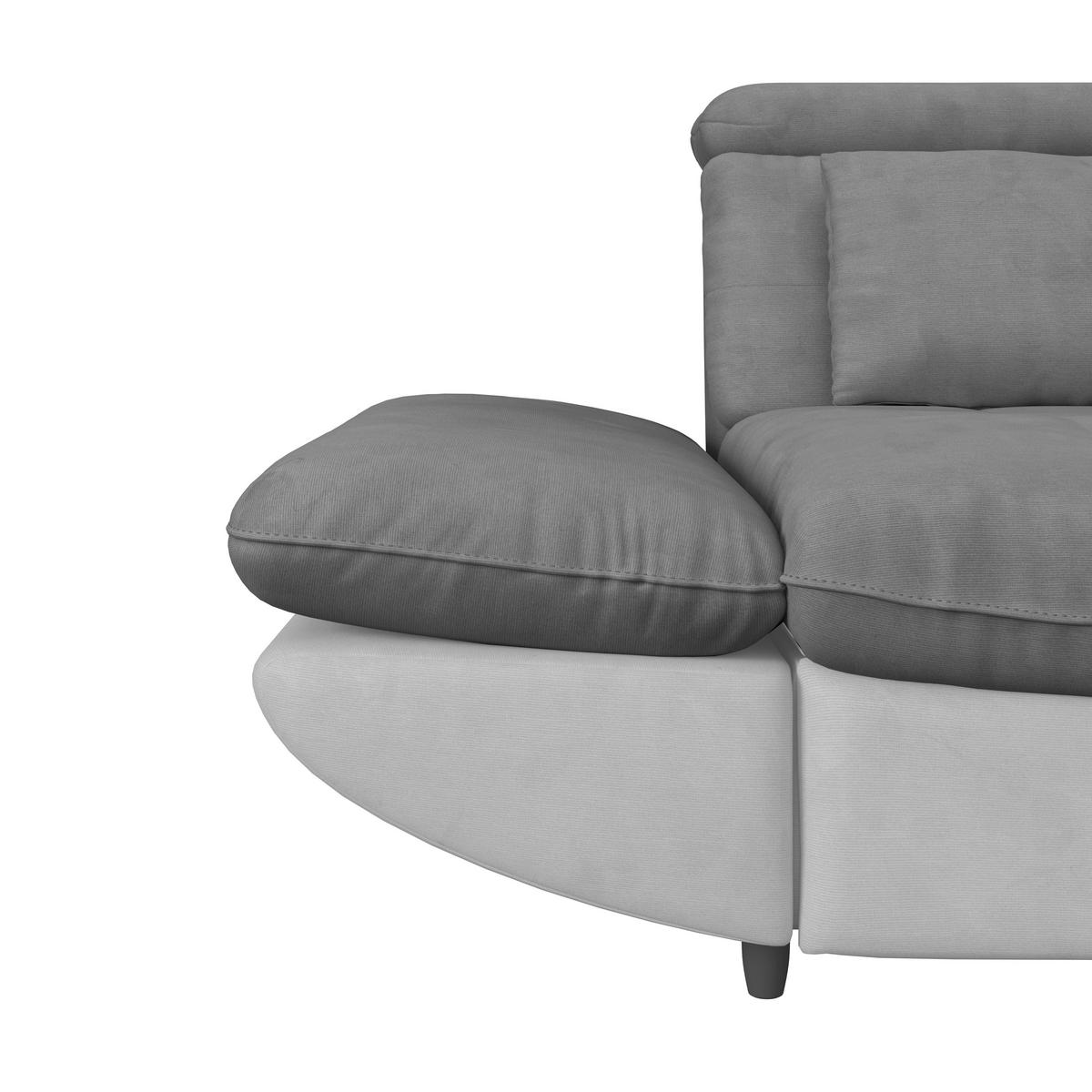 Ecksofa mit Schlaffunktion Park Hell-/Dunkelgrau - Dunkelgrau/Hellgrau, MODERN, Textil (233/311cm) - Luca Bessoni