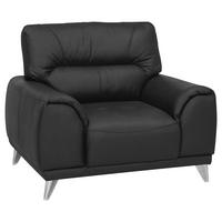 Fernsehsessel Frisco Lederlook Schwarz - Chromfarben/Schwarz, MODERN, Textil (112/92/96cm) - MID.YOU