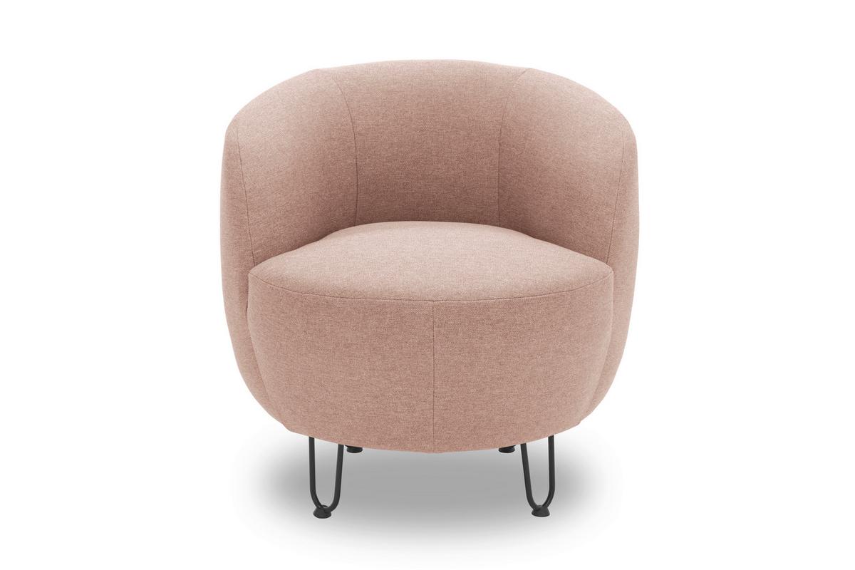 Sessel Rosa B: 72 cm - Schwarz/Rosa, Design, Textil (72/74/76cm) - MID.YOU