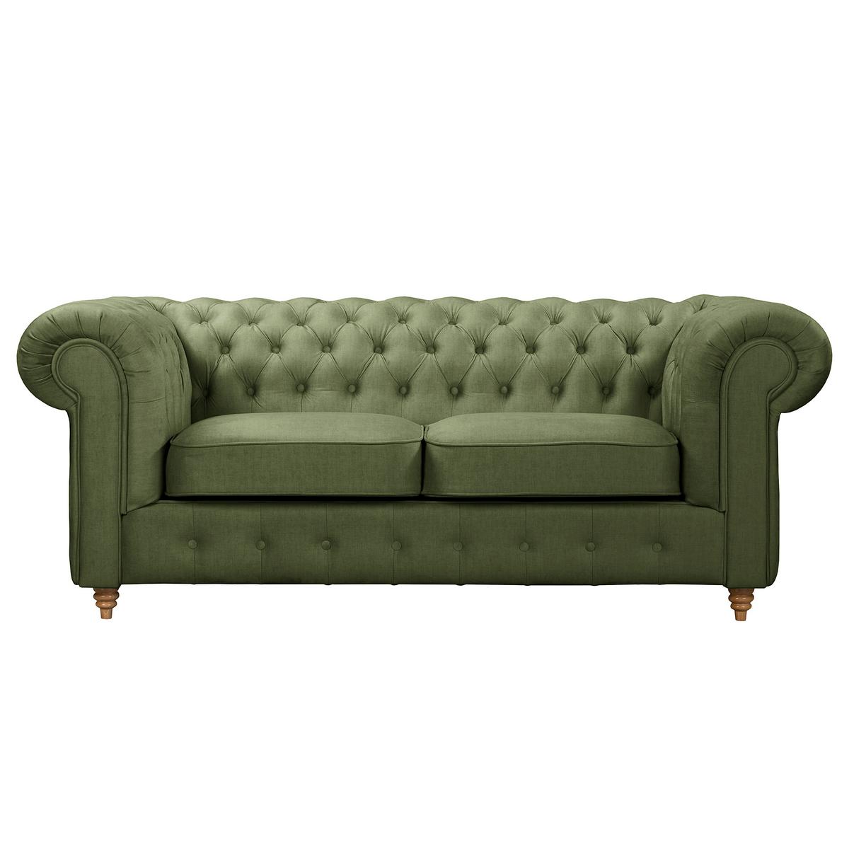 Schlafsofa Laura Dunkelgrün, B: 190cm - Dunkelgrün/Braun, Design, Textil (190cm) - P & B