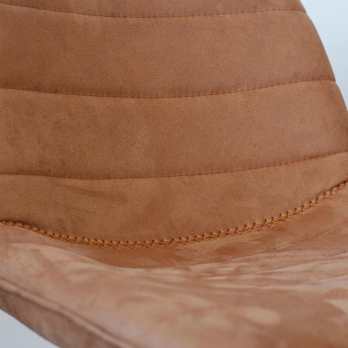 Barhocker-Set Jordan - Cognac/Schwarz, LIFESTYLE, Textil/Metall (49/101/43cm) - MID.YOU