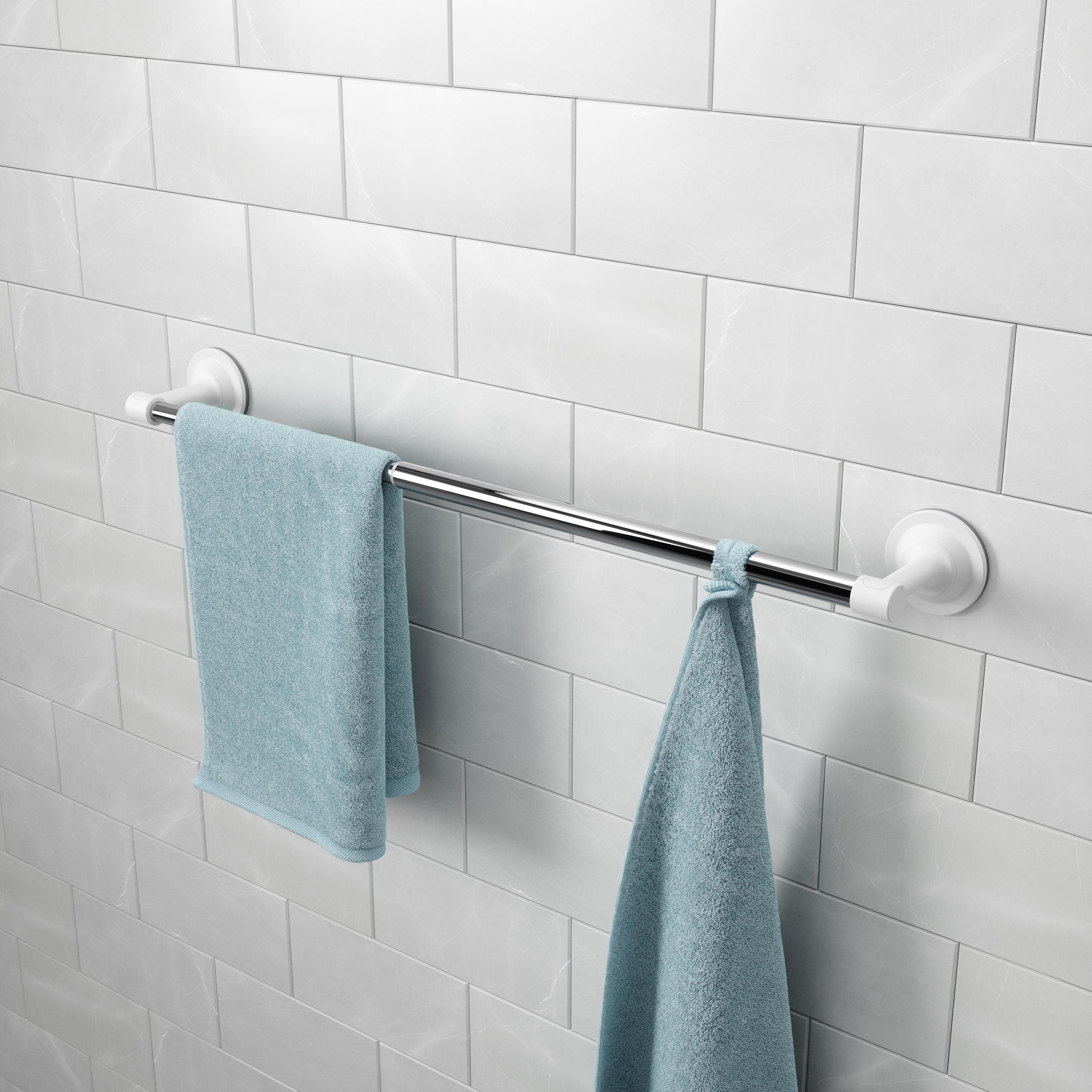 Držák Na Ručníky Easy - bílá/barvy hliníku, Moderní, kov/plast (48/8,9/6,6cm) - Premium Living