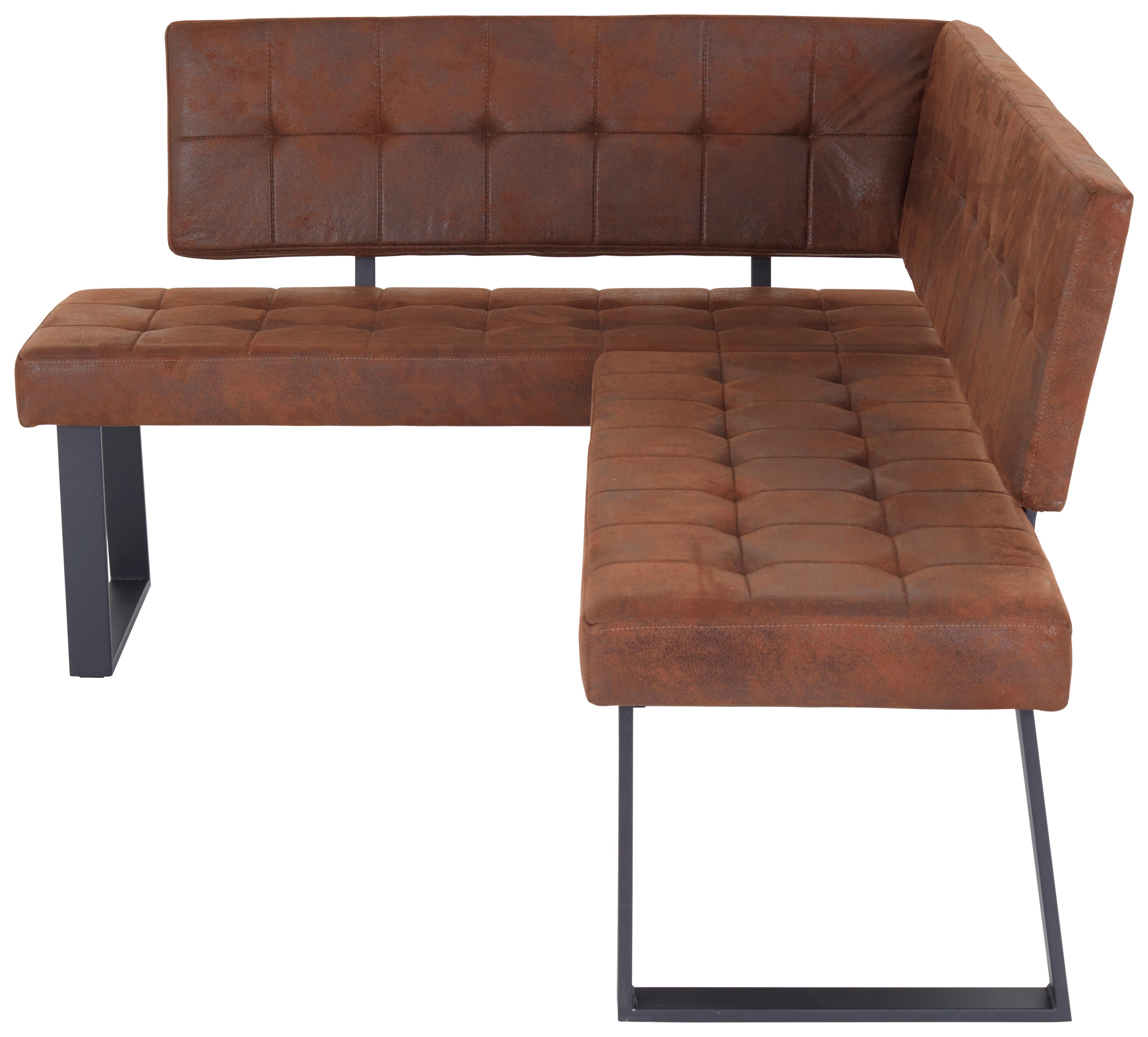 Eckbank Lavik - Schwarz/Braun, MODERN, Textil/Metall (134/185cm) - MID.YOU