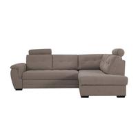 Rohová sedačka FALCO, pravá, hnědá žinylka,2x op.hlavy - černá/hnědá, Konvenční, dřevo/kompozitní dřevo (251/183cm) - Ondega