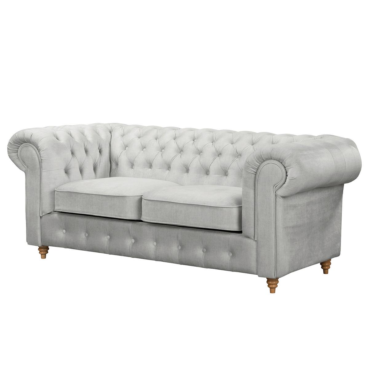 Schlafsofa Laura Hellgrau, B: 190cm - Hellgrau/Braun, Design, Textil (190/74/91cm) - P & B
