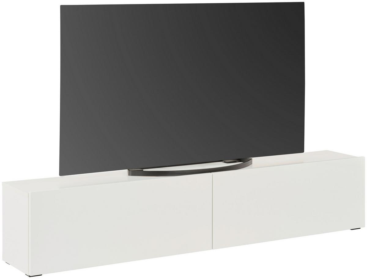 Tv-elem Otis - magasfényű fehér, Modern, faalapú anyag (180/37/31,6cm)