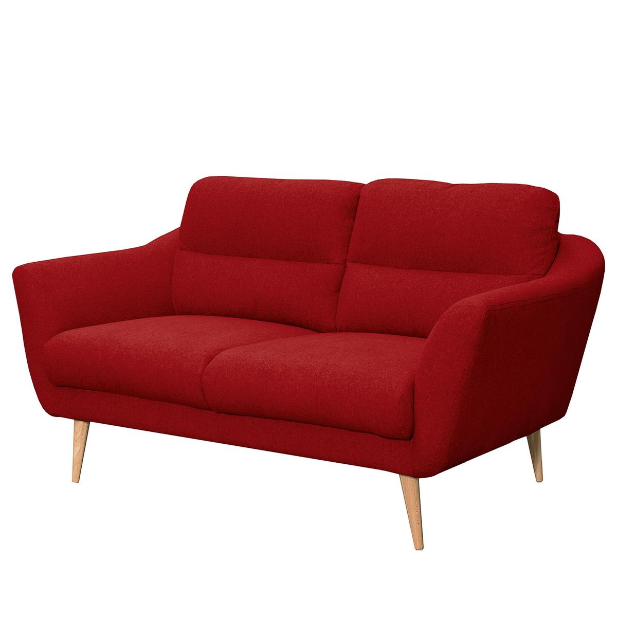 2-Sitzer-Sofa Tromso Rot B: 158 cm - Buchefarben/Rot, Design, Textil (158/87/88cm) - Livetastic