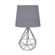 Tischlampe Rako Grau mit Schalter - Grau, MODERN, Textil/Metall (15/28cm) - Luca Bessoni