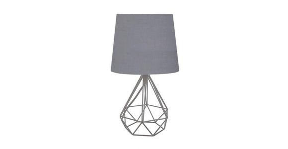 Tischlampe Rako Grau mit Schalter - Grau, MODERN, Textil/Metall (15/28cm) - Luca Bessoni