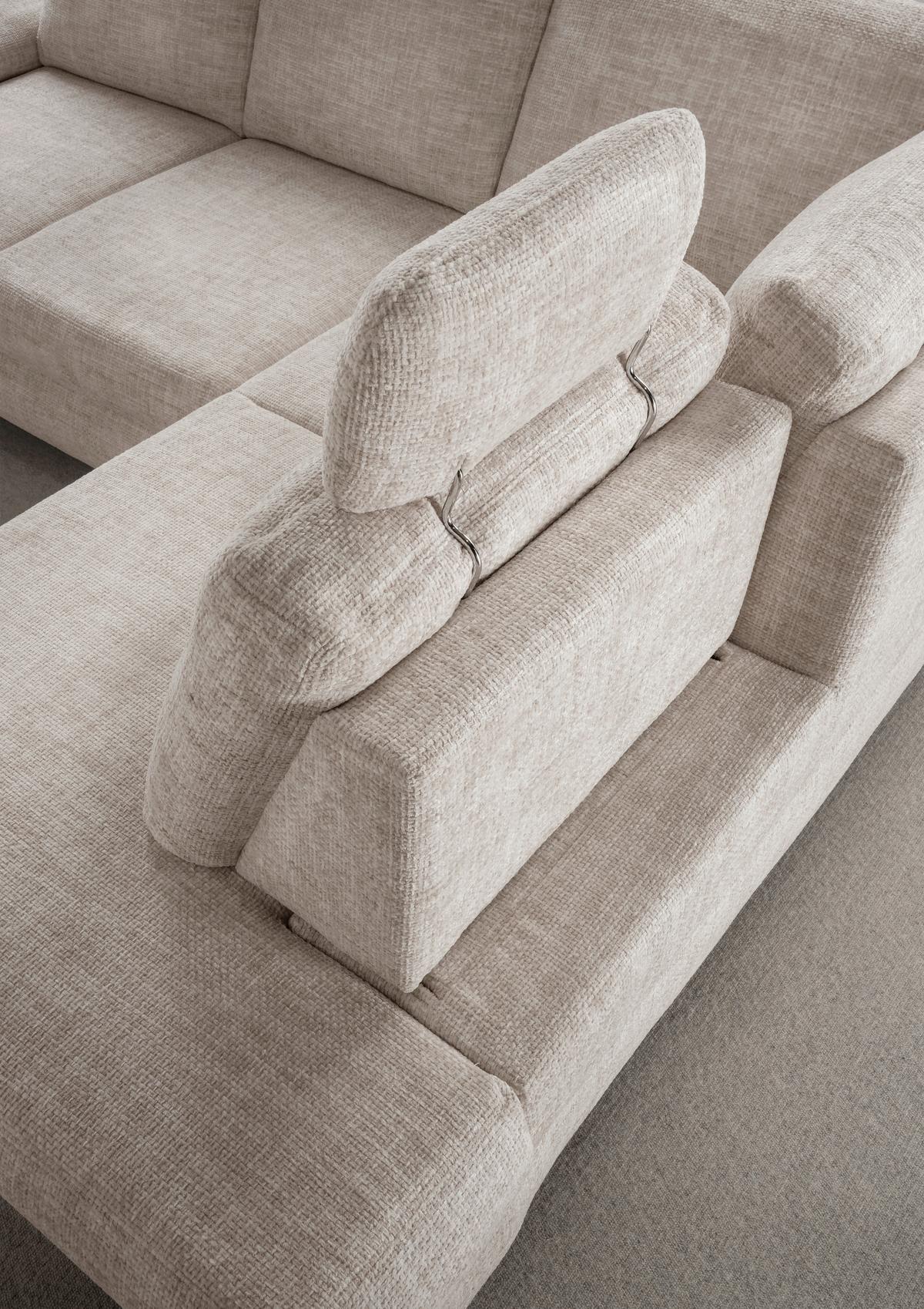 Eckschlafsofa Positano, Creme S: 265x206 Cm - Wildeiche/Creme, MODERN, Textil (265/206cm) - Livetastic