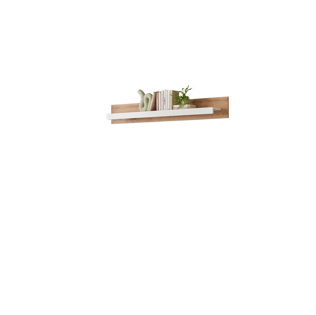Wandboard Brixen Weiß/Eichefarben B: 150cm - Eichefarben/Weiß, Design, Holzwerkstoff (150/21/20cm) - MID.YOU