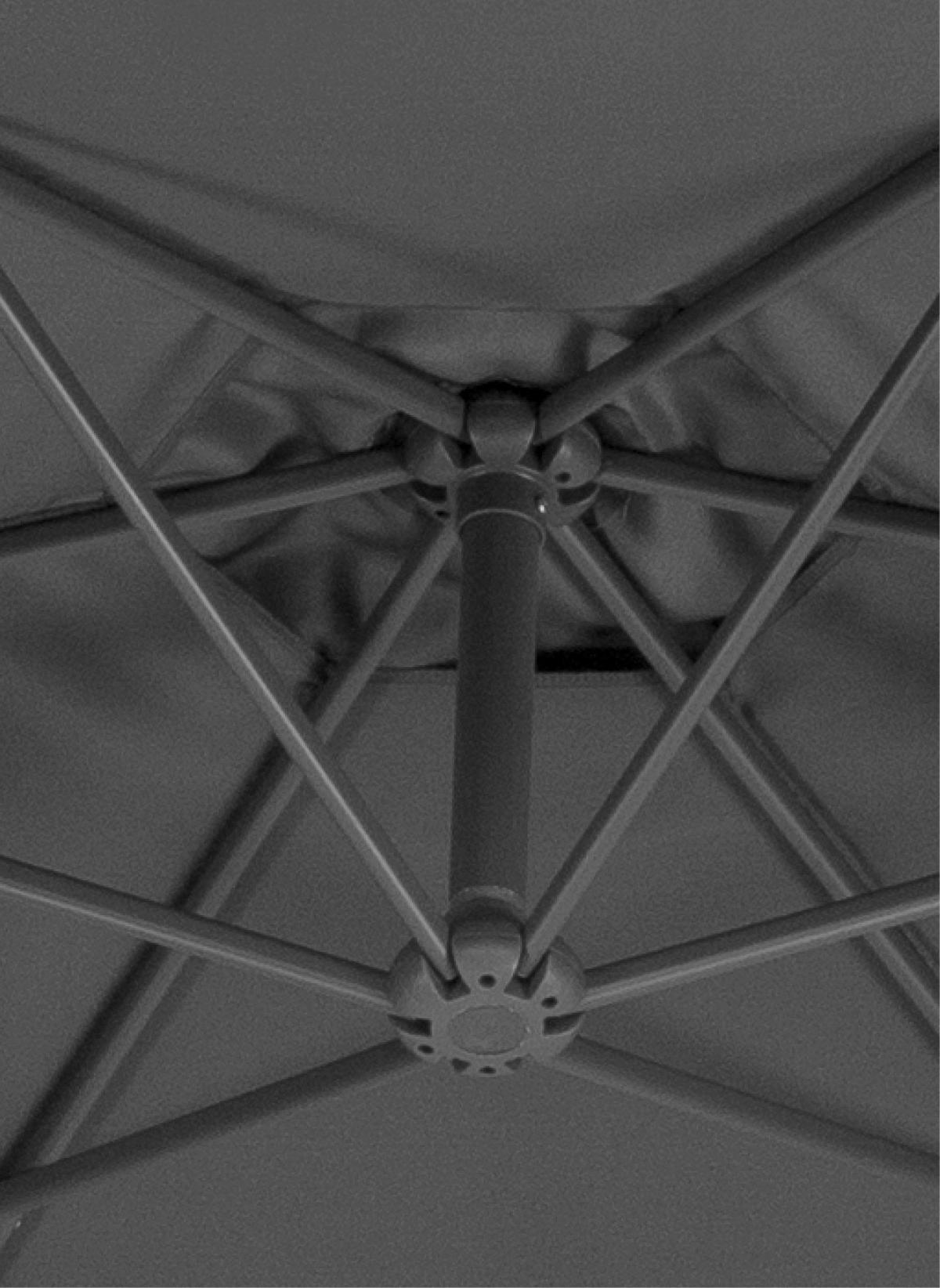 Ampelschirm Genua Bxhxt: 278x263x300 Cm Anthrazit - Anthrazit, Basics, Textil/Metall (278/263/300cm) - Schneider