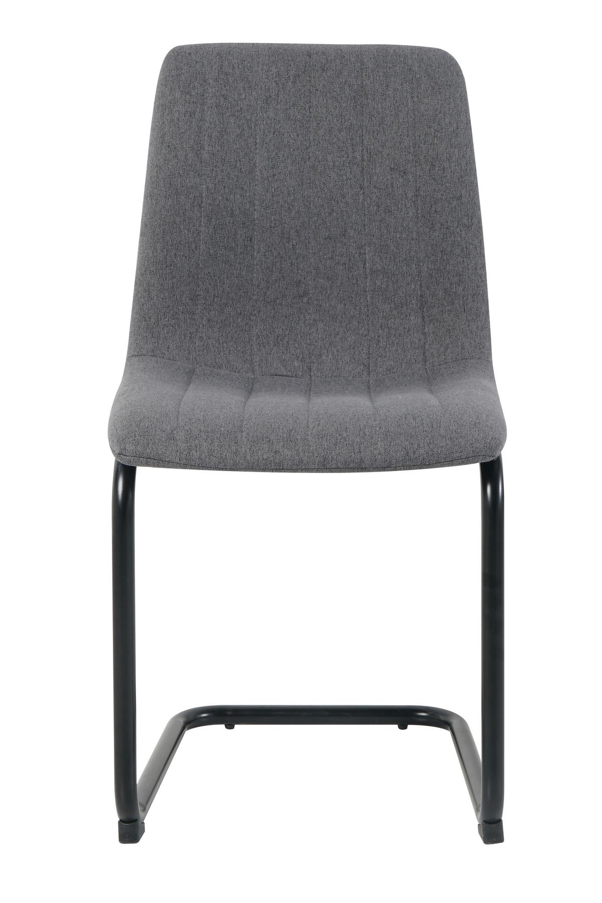 STUHL-SET Anthrazit, B: 43cm - Anthrazit/Schwarz, Design, Textil/Metall (43/87/53cm) - Livetastic
