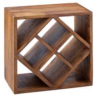 Weinregal Sheesham Natur 8 Flaschen BxH: 40x40 cm - Sheeshamfarben, MODERN, Holz (40/40/25cm) - MID.YOU