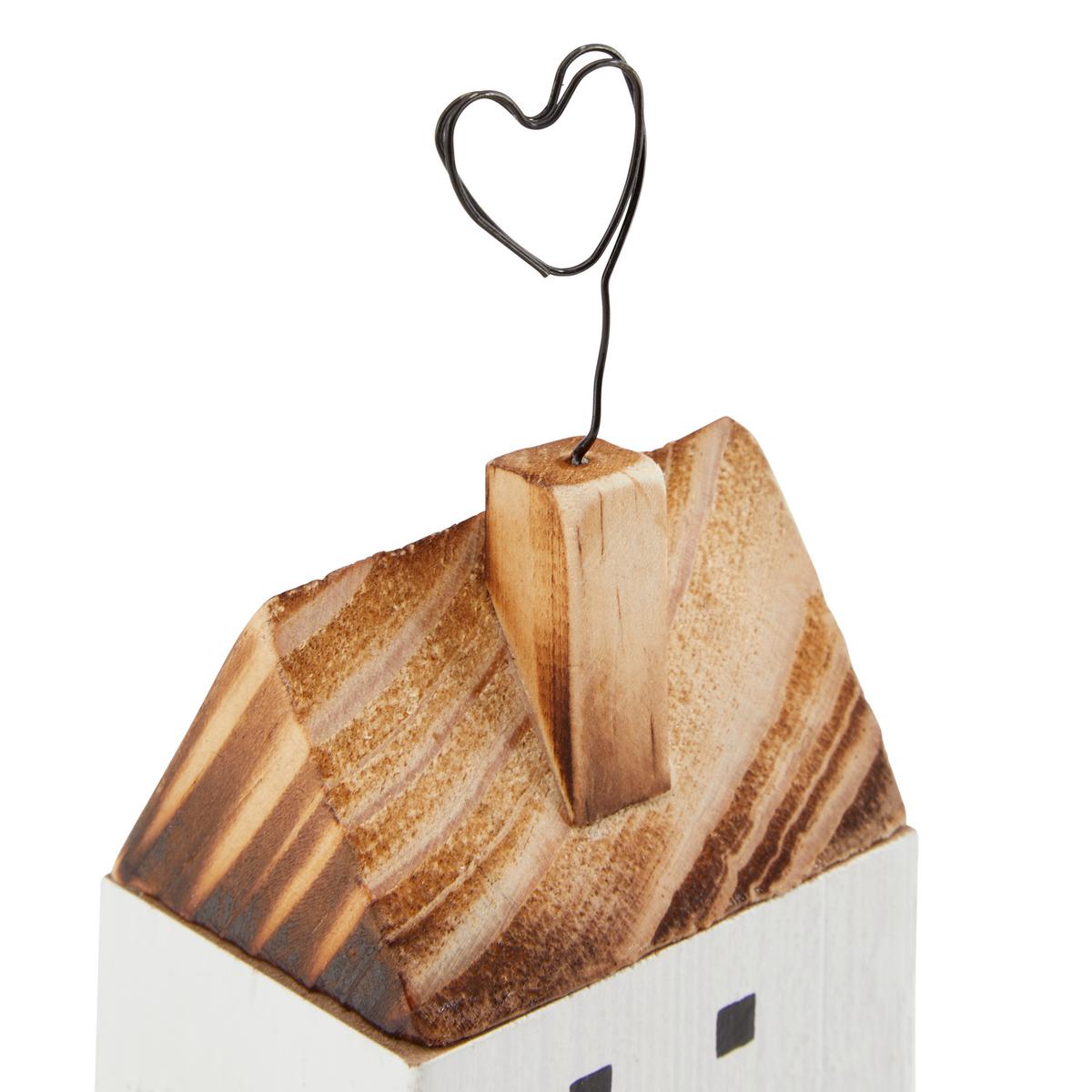 Fotohalter L/b/h: Ca. 4,5/5/14cm, Gotan - Weiß/Braun, MODERN, Holz/Metall (4,5/5/14cm)