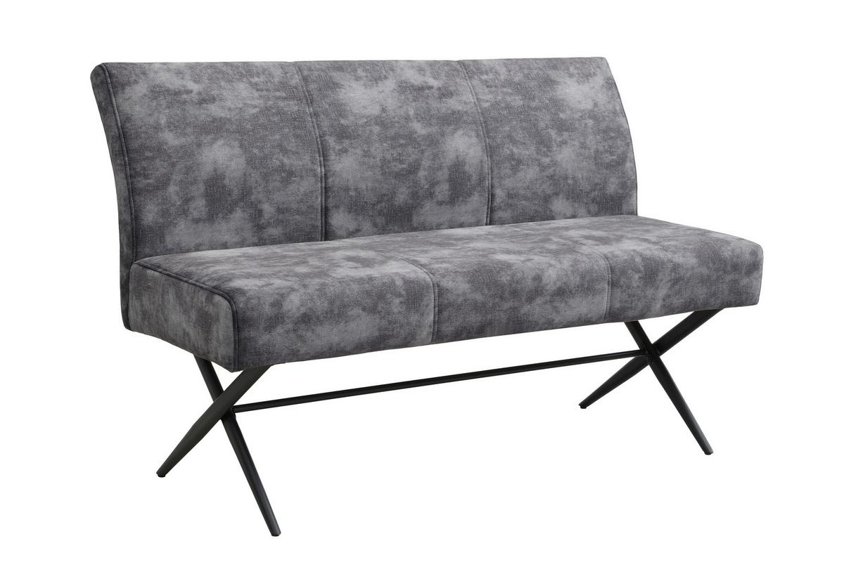 Sitzbank Porto I B - Anthrazit/Schwarz, MODERN, Textil/Metall (140/88/67cm) - MID.YOU