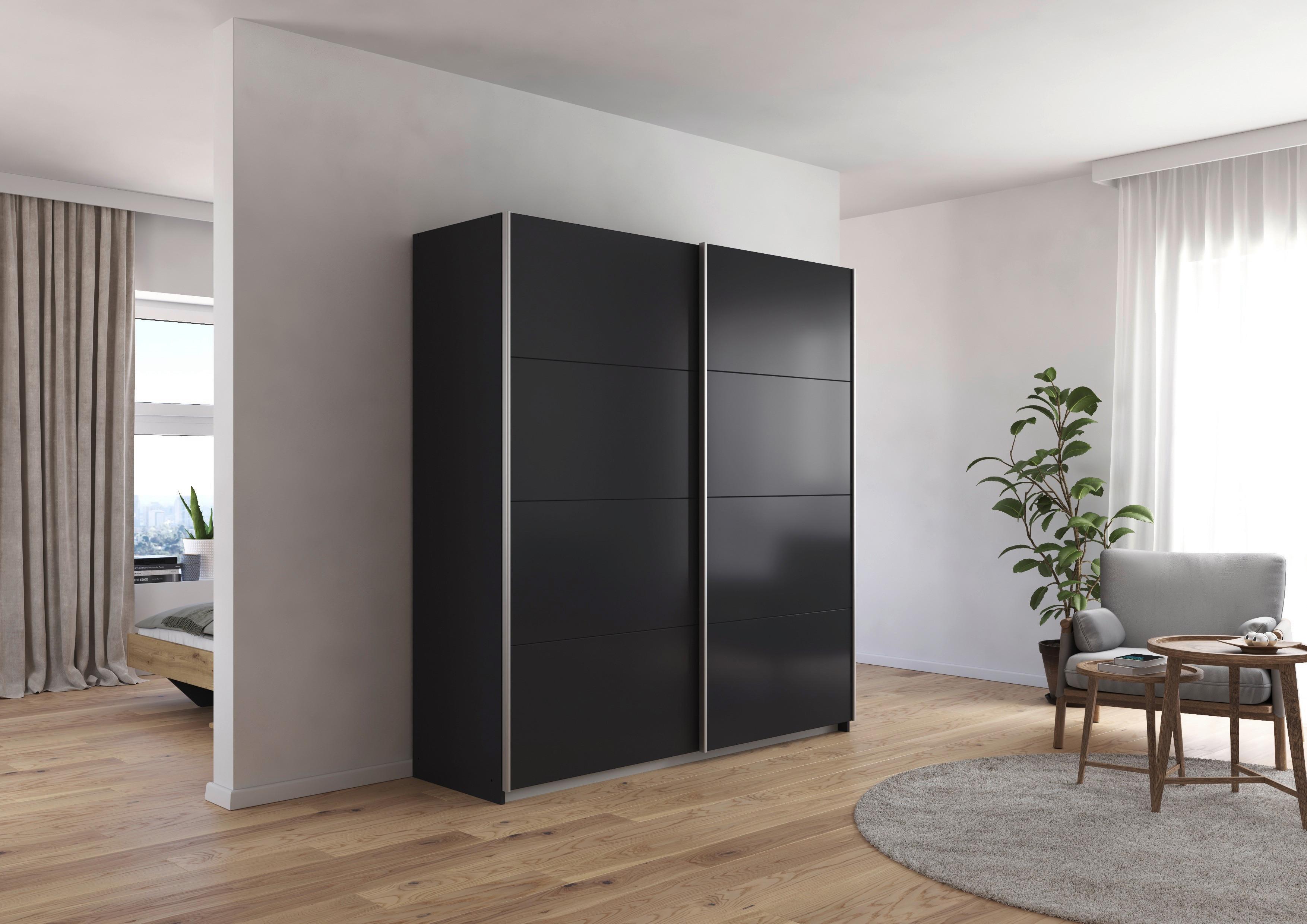 Schwebetürenschrank Subito - Graphitfarben, MODERN, Holzwerkstoff (181/197/61cm) - Rauch Möbel