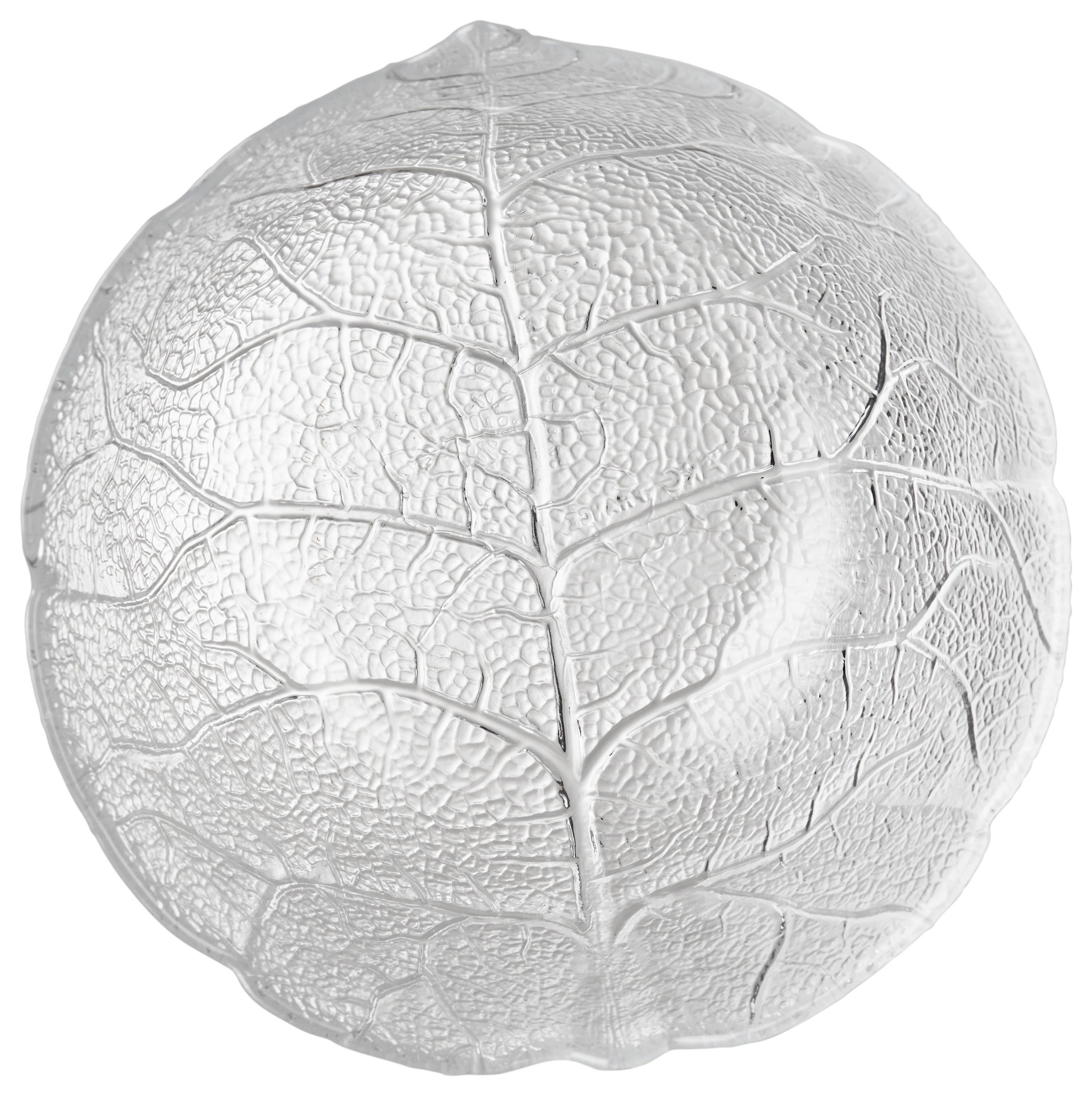 Tál Levél Mintás - átlátszó, Basics, Üveg (12/5,4cm)