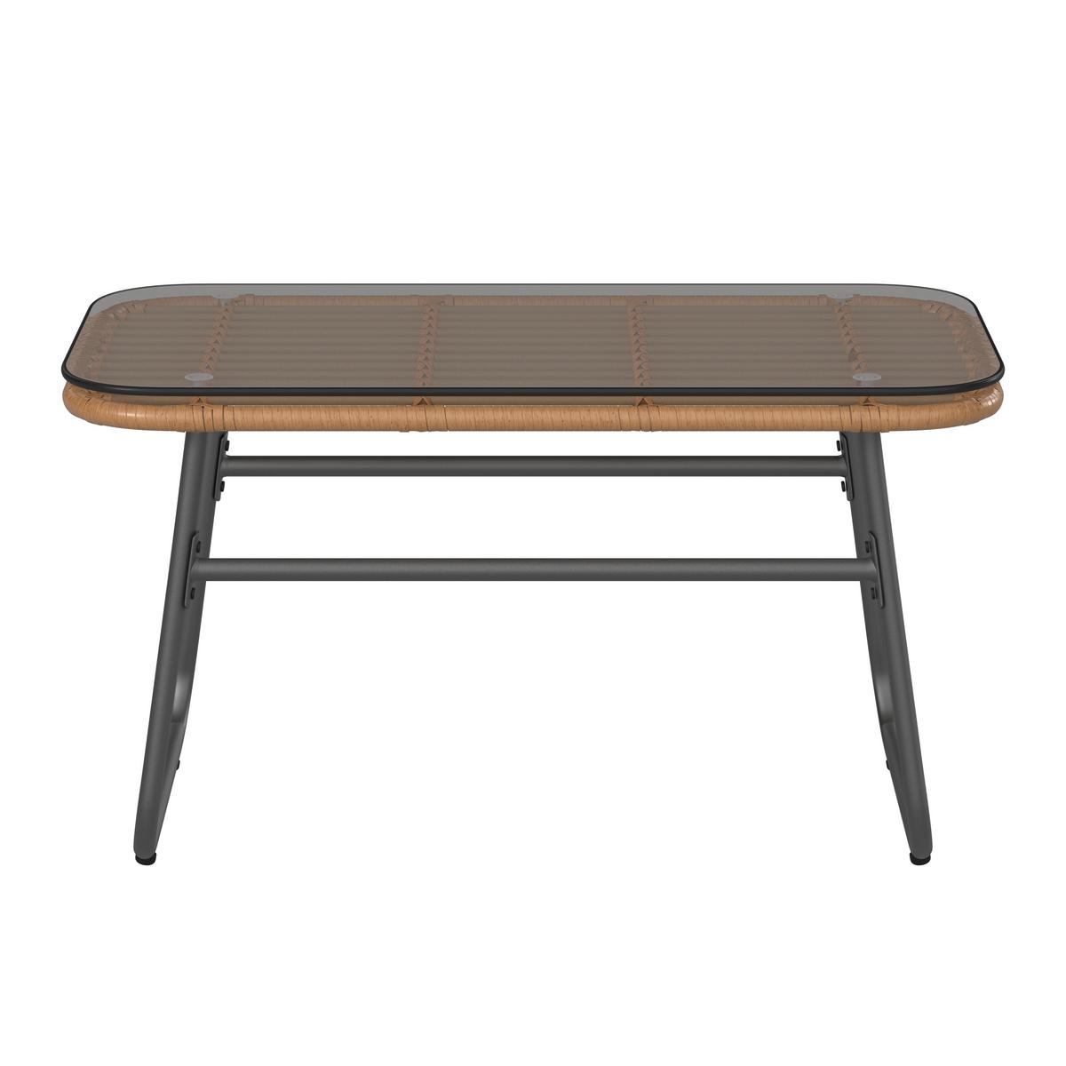 Loungegarnitur Bali - Naturfarben/Grau, MODERN, Glas/Kunststoff - Beldano