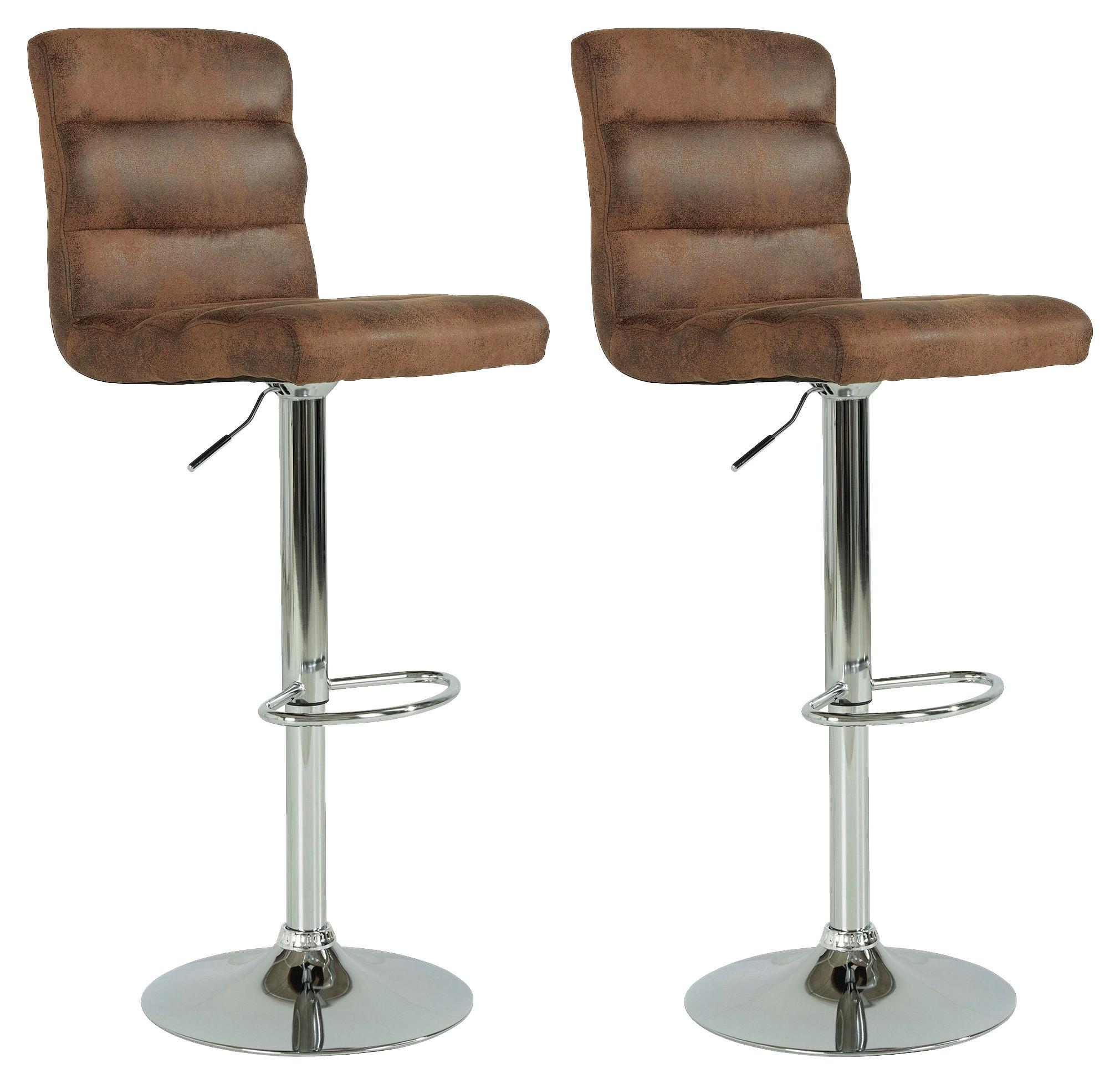 Elegante Barhocker im 2er Set im Lederlook