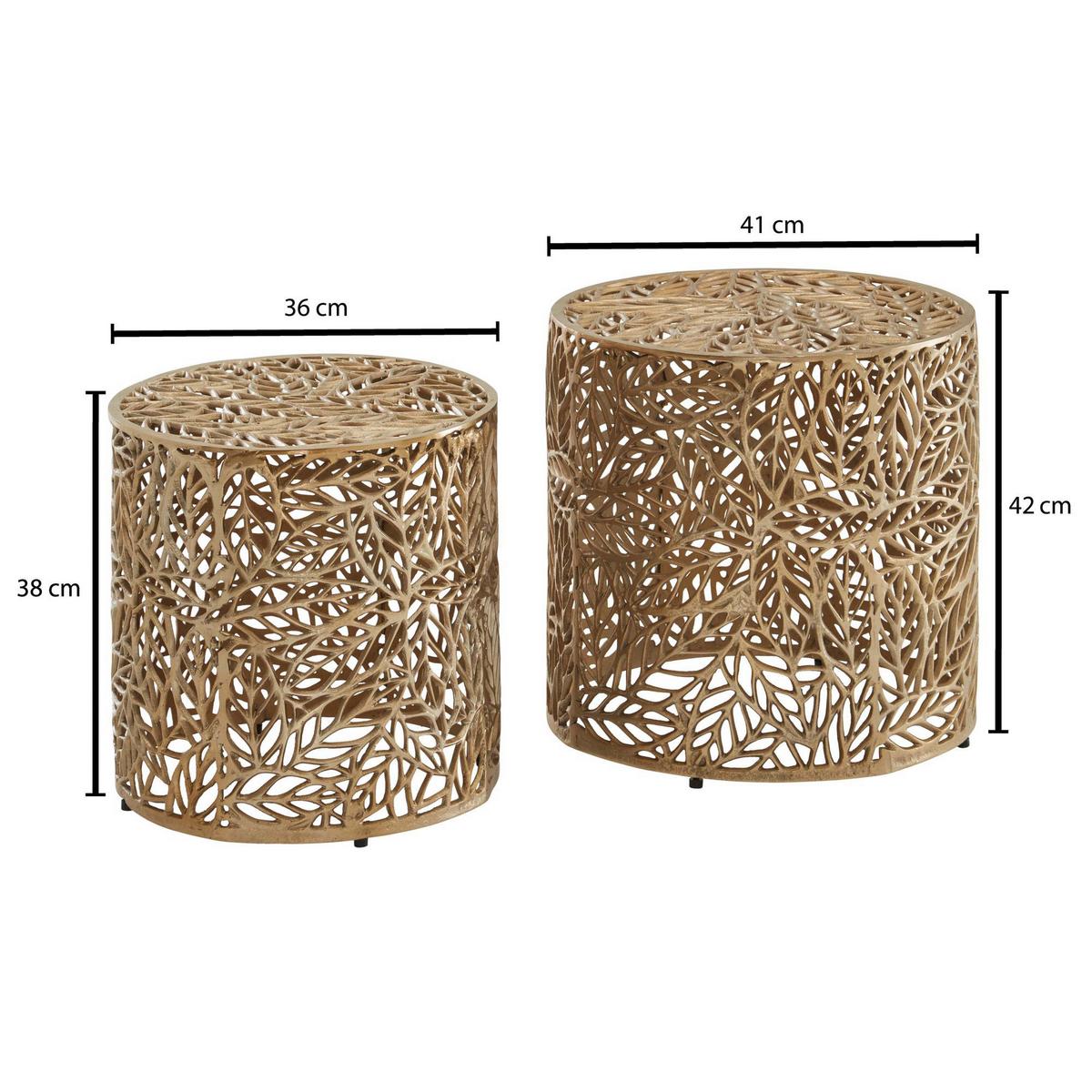 Beistelltisch 2-teilig Wohnling ,goldfarben - Goldfarben, Design, Metall (41/42/41cm) - MID.YOU