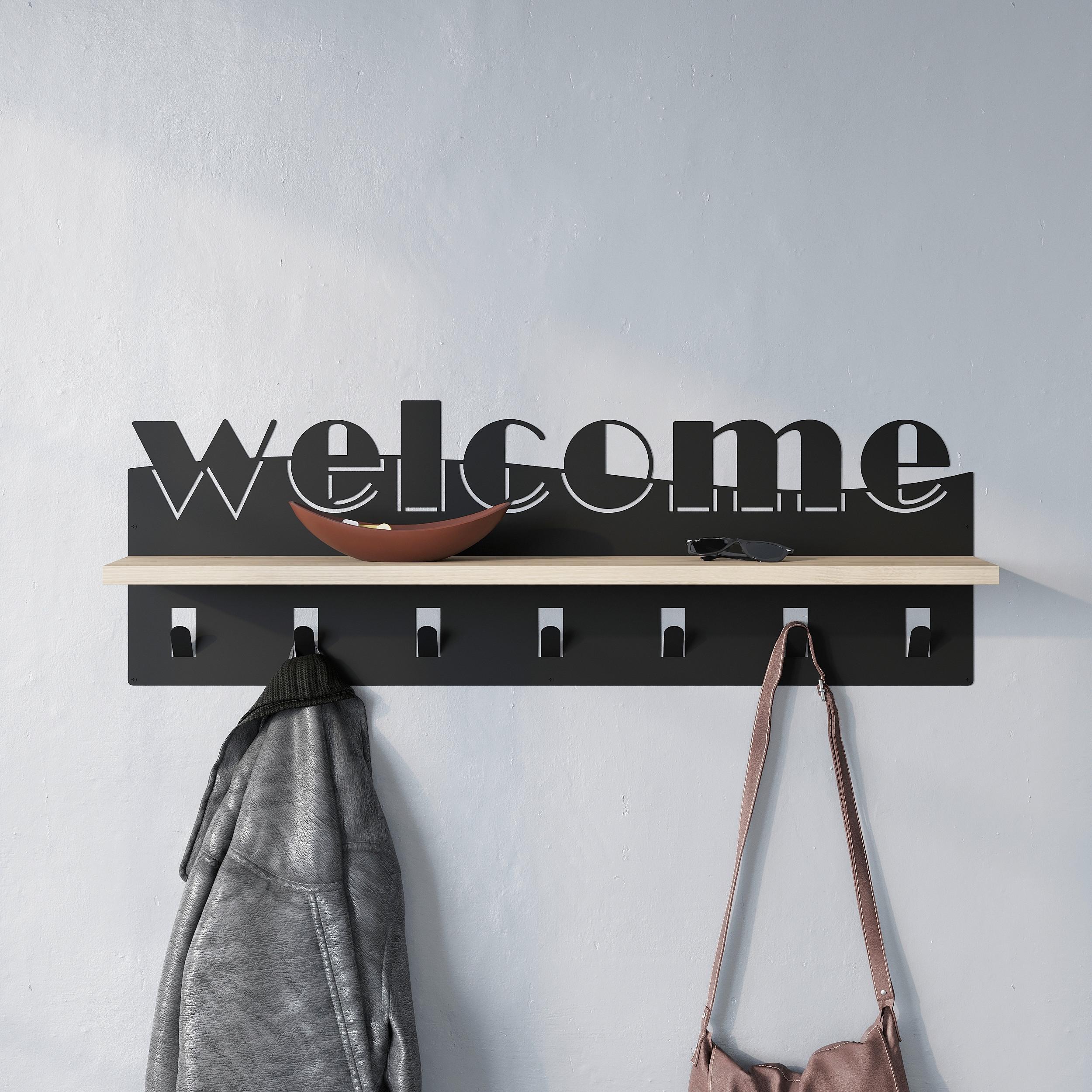 Wandgarderobe Welcome Hanger Sonoma Eiche, B: 86 Cm - Sonoma Eiche, Design, Holzwerkstoff/Metall (86/27/15cm) - Livetastic