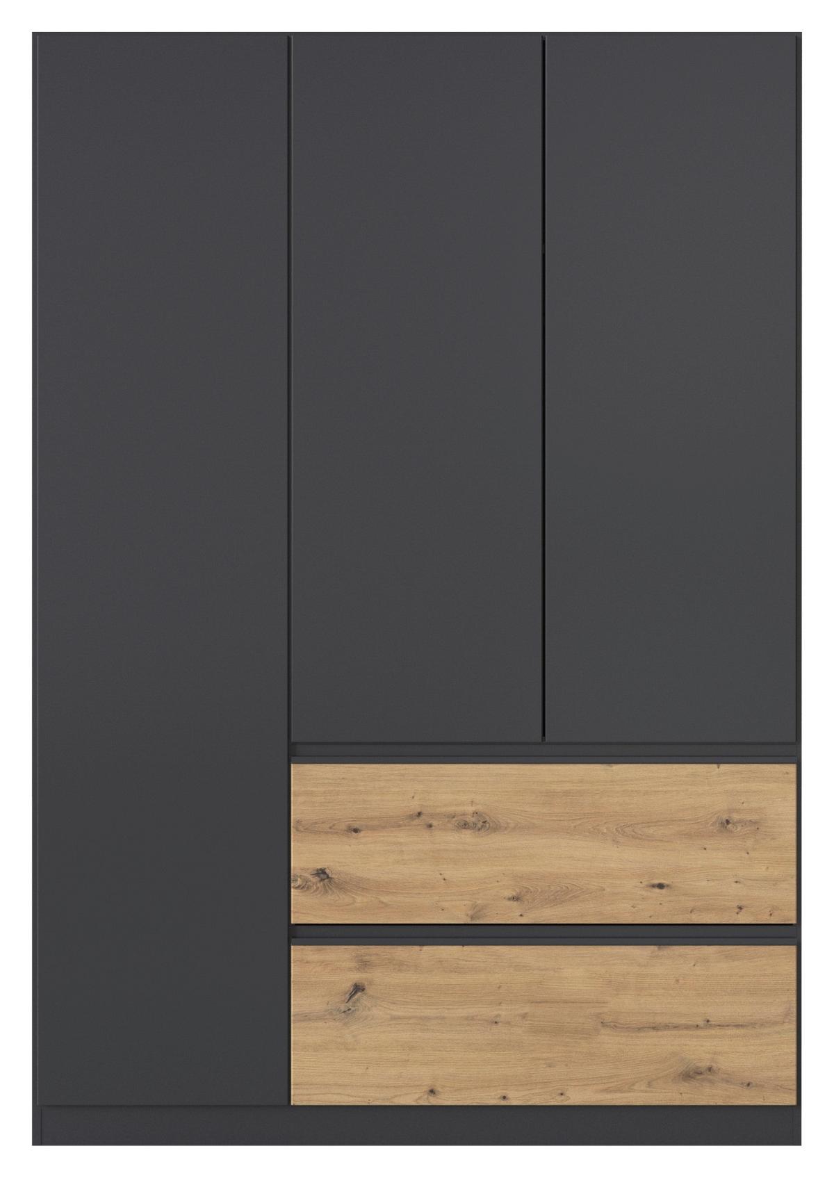 Drehtürenschrank Costa Grau Eiche Artisan Dekor - Eiche Artisan/Grau, MODERN, Holzwerkstoff (136/197/54cm) - Rauch Möbel