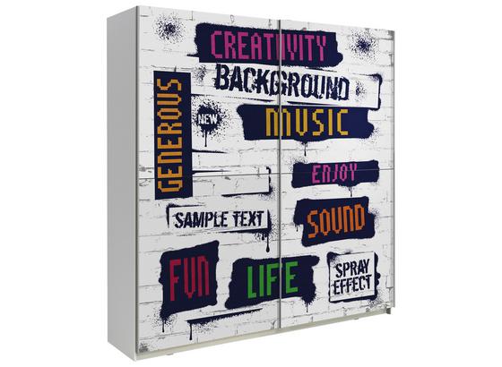 Schwebetürenschrank Plakato Words 170,3 cm - Multicolor/Weiß, MODERN, Holzwerkstoff/Kunststoff (170,3/190,5/61,2cm) Schwebetürenschrank Plakato Words 170,3 cm - Multicolor/Weiß, MODERN, Holzwerkstoff/Kunststoff (170,3/190,5/61,2cm)