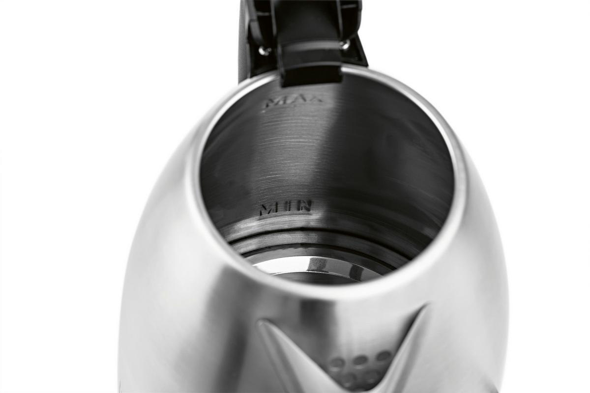 Wasserkocher Daniela Schwarz Edelstahl 1,8 L 1500w - Edelstahlfarben/Schwarz, Basics, Kunststoff/Metall (1,8l)
