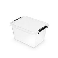 Aufbewahrungsbox M. Deckel Mila 2l, 15x11,5x19,5 Cm - Transparent/Schwarz, KONVENTIONELL, Kunststoff (15/11,5/19,5cm) - Homezone