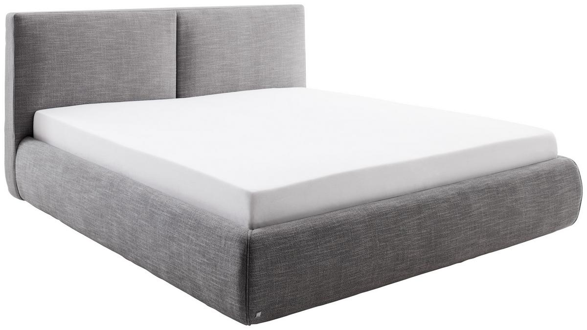 Polsterbett Mit Lattenrost + Bettkasten 180x200 Atesio - Anthrazit/Naturfarben, MODERN, Holz/Textil (180/200cm) - Livetastic