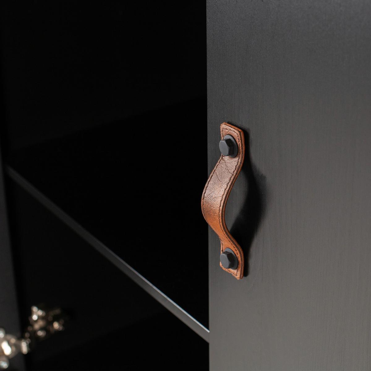 DREHTÜRENSCHRANK Dian Schwarz B: 94cm - Schwarz, Basics, Holz (94/180/40cm) - MID.YOU