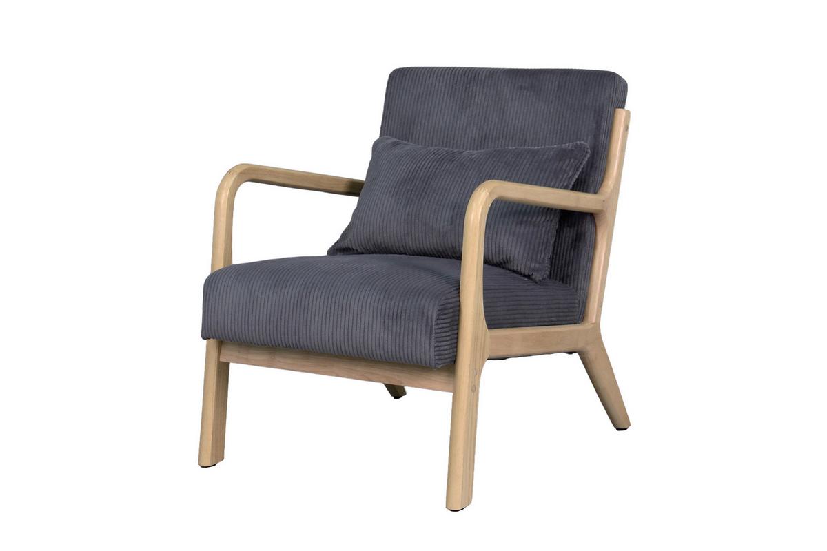 Sessel Nohr Grau B: 65 Cm - Braun/Grau, Basics, Holz/Textil (65/81/76cm) - MID.YOU