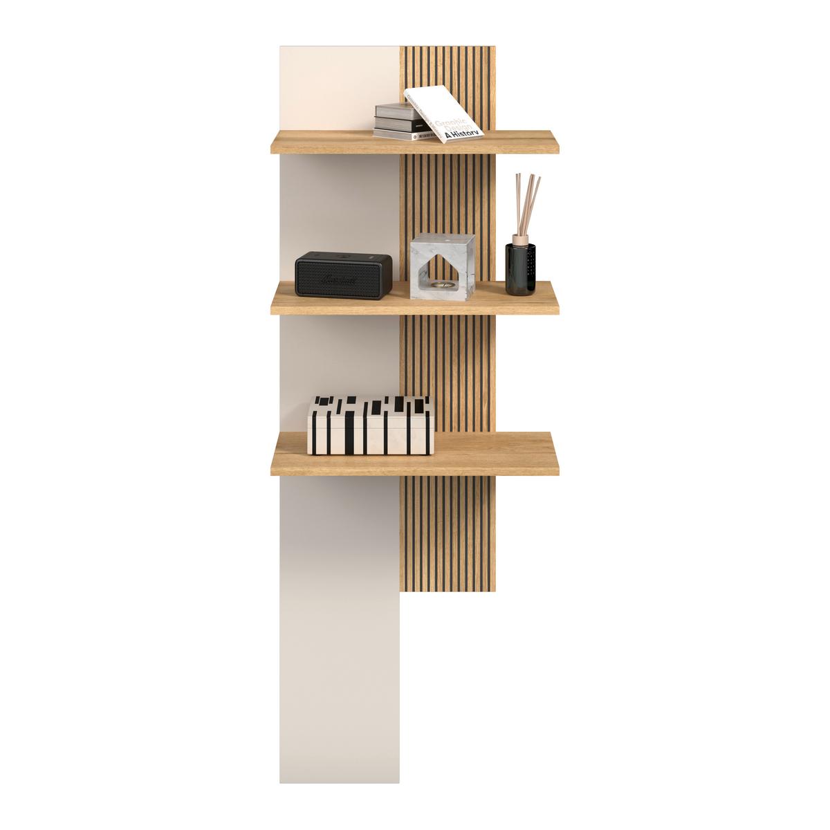 Stapelprogramm King Eichefarben/Kaschmir B:310,2cm - Kaschmir/Eichefarben, MODERN, Glas/Holzwerkstoff (310,2/200/40cm)