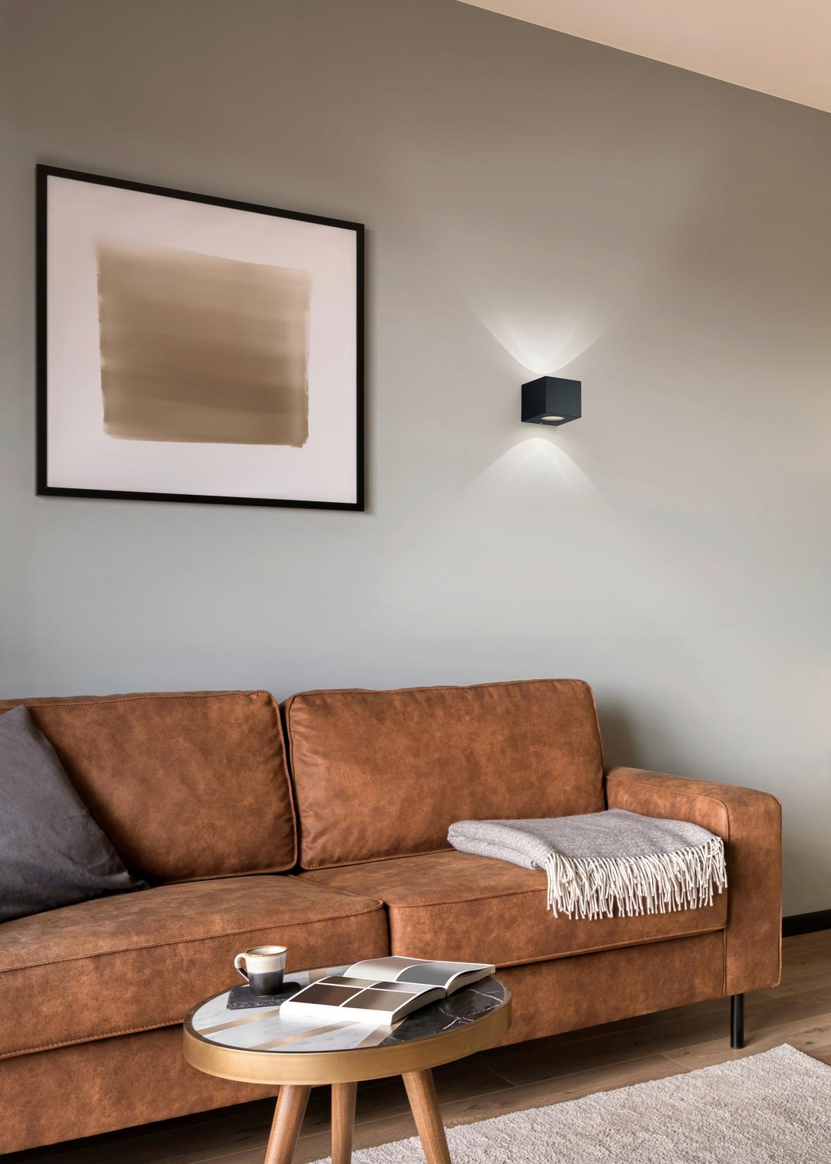 AUSSENWANDLEUCHTE LED, 3000K, warmweiß - Schwarz, Design, Kunststoff (9/10/10,5cm)