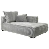 Recamiere Modena Rechts Hellgrau, B: 208 cm - Hellgrau/Schwarz, Design, Textil (207/75/121cm) - MID.YOU