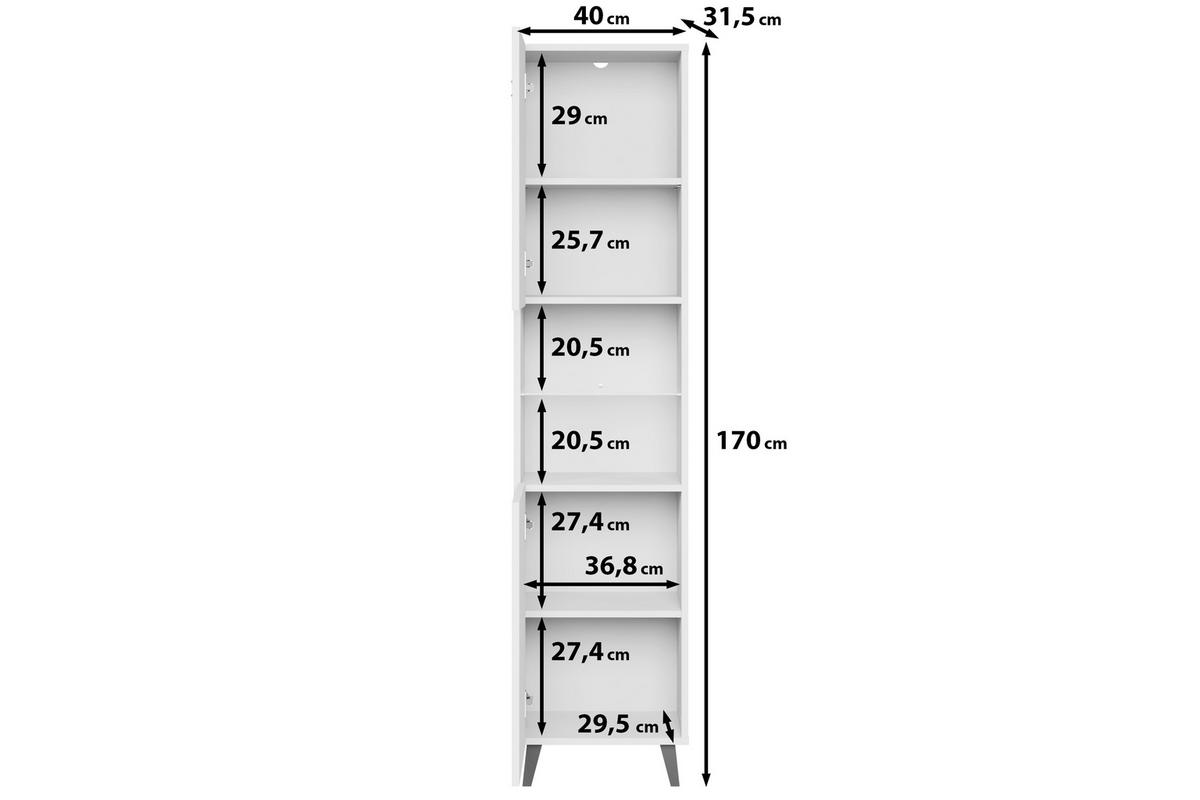 VITRÍNA PHUKET VITRINE 40 - čierna/kašmírová, Design, kompozitné drevo/plast (40/170/31,5cm) - P & B