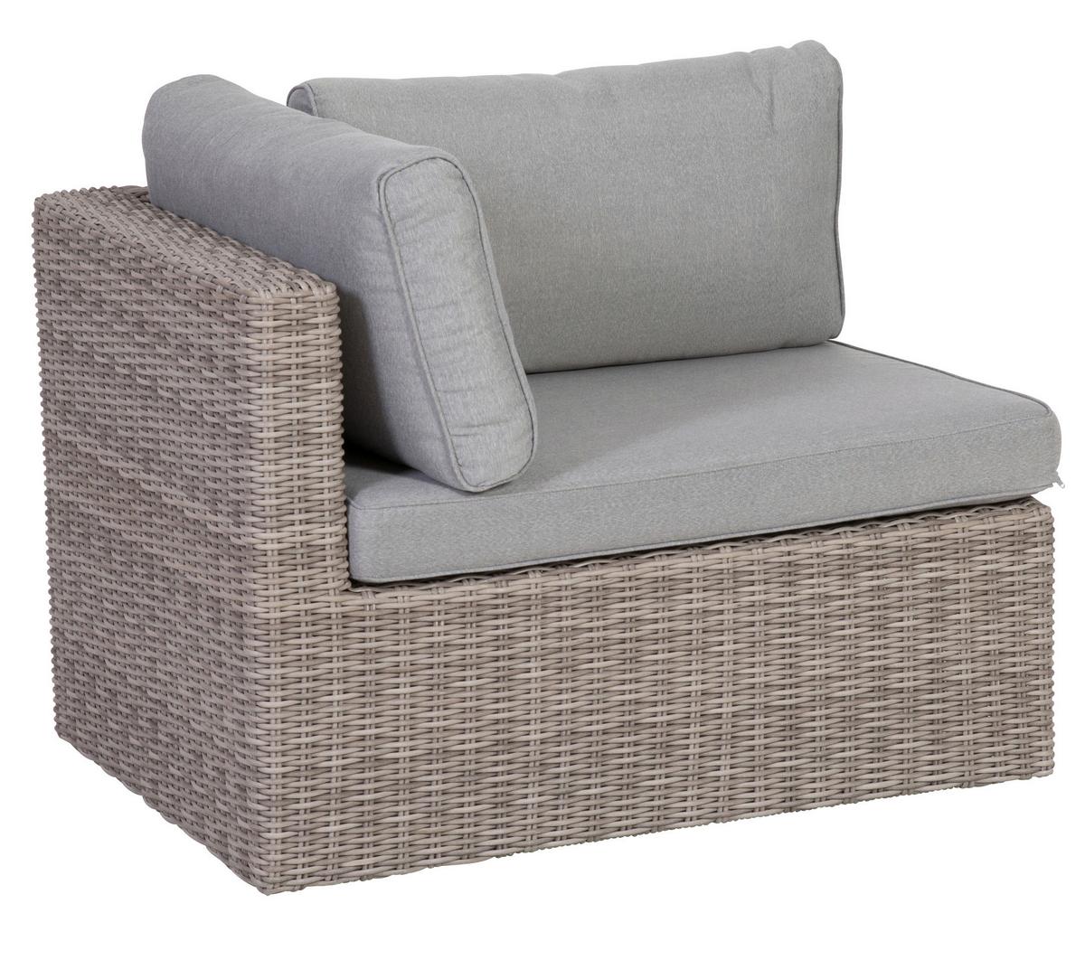Loungegarnitur 5-tlg Palma Aus Kunststoff Mit Kissen - Grau, Basics, Glas/Textil (93/65/71cm) - Gardenson