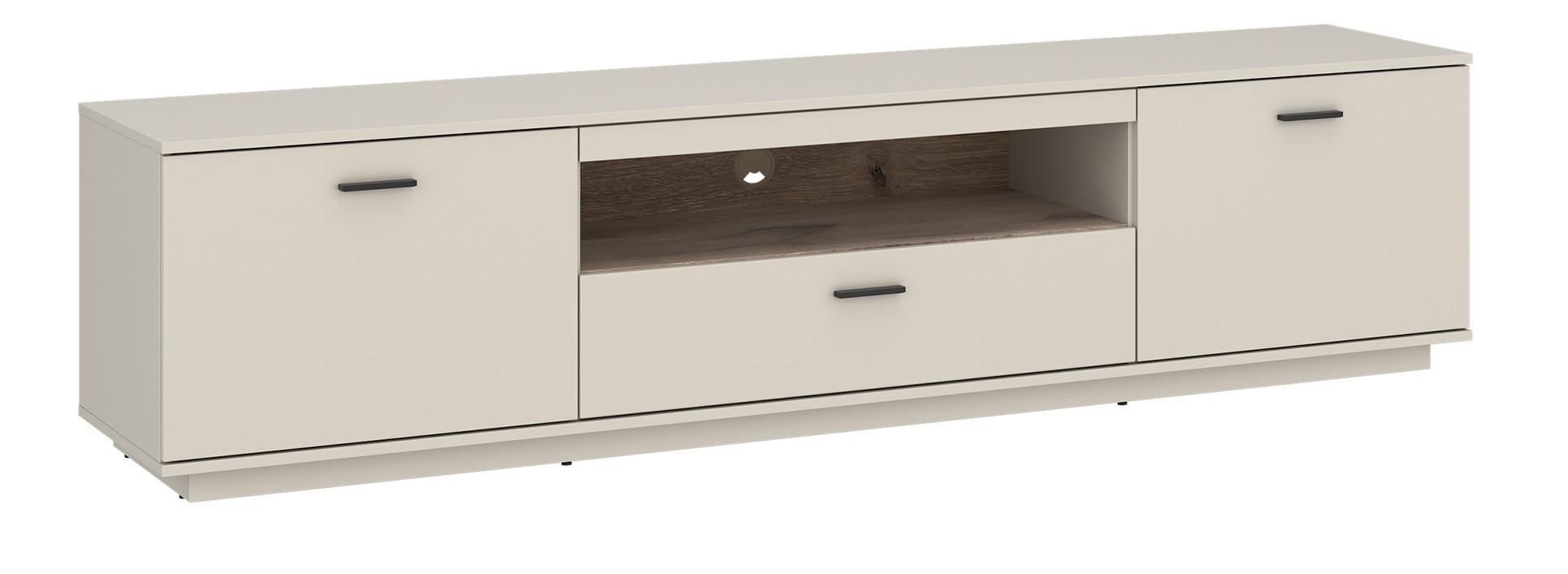 Lowboard Atico Eichefarben/Beige B: 210cm - Kaschmir/Eichefarben, Design, Holzwerkstoff (210/51,9/50cm) - Livetastic