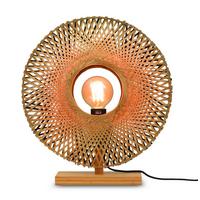 Tischlampe Kalimantan Schwarz/Hellbraun - Hellbraun/Schwarz, Natur, Naturmaterialien/Holz (47cm) - Good & Mojo