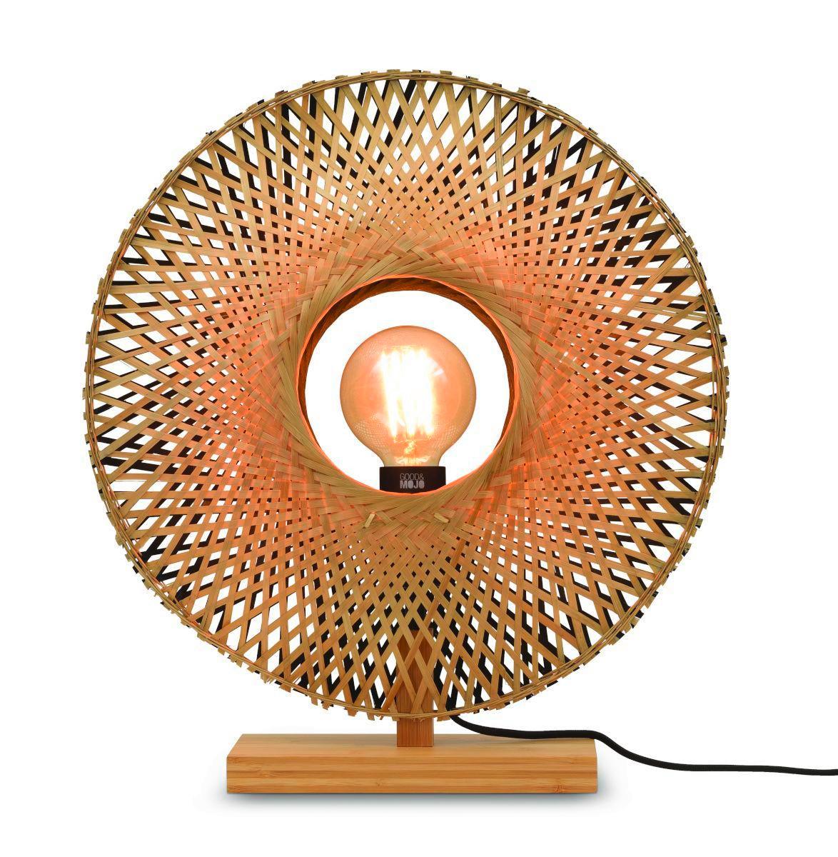 Tischlampe Kalimantan Schwarz/Hellbraun
