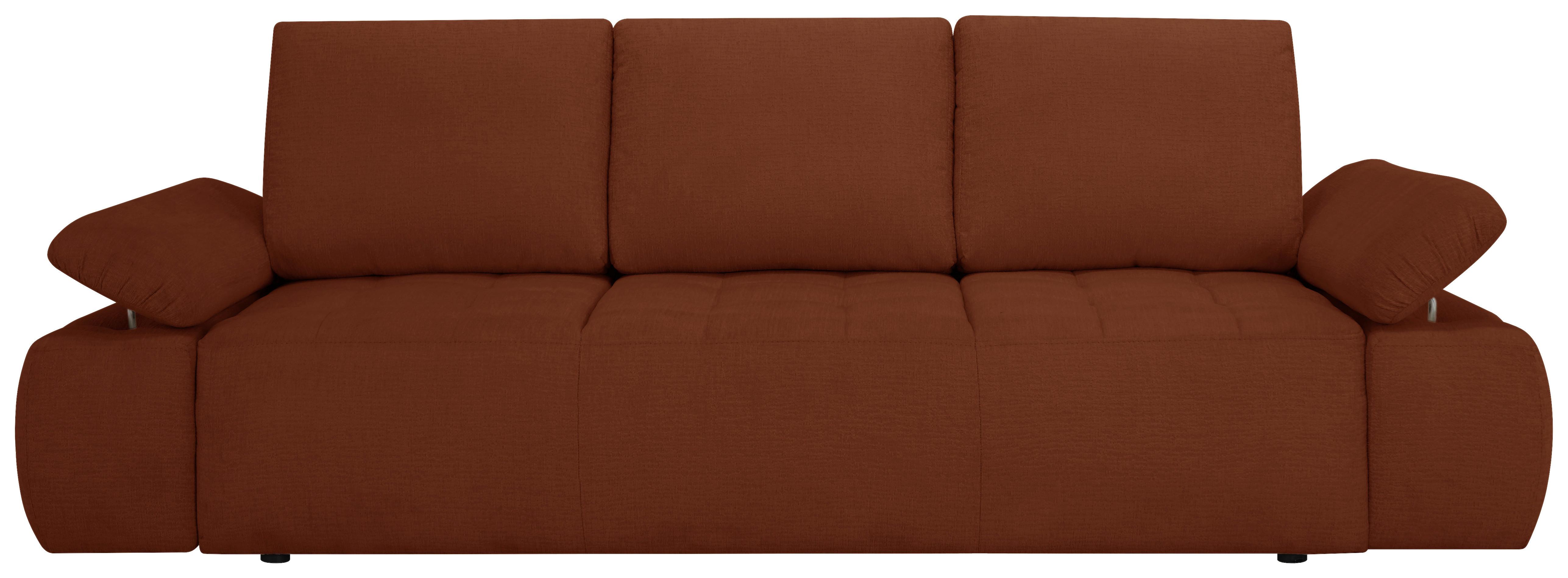 Schlafsofa Madox Rostfarben B: 255 cm - Rostfarben/Schwarz, Design, Textil (255/89/109cm) - MID.YOU