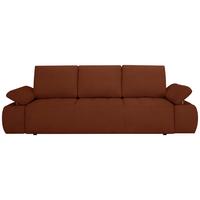 Schlafsofa Madox Rostfarben B: 255 cm - Rostfarben/Schwarz, Design, Textil (255/89/109cm) - MID.YOU