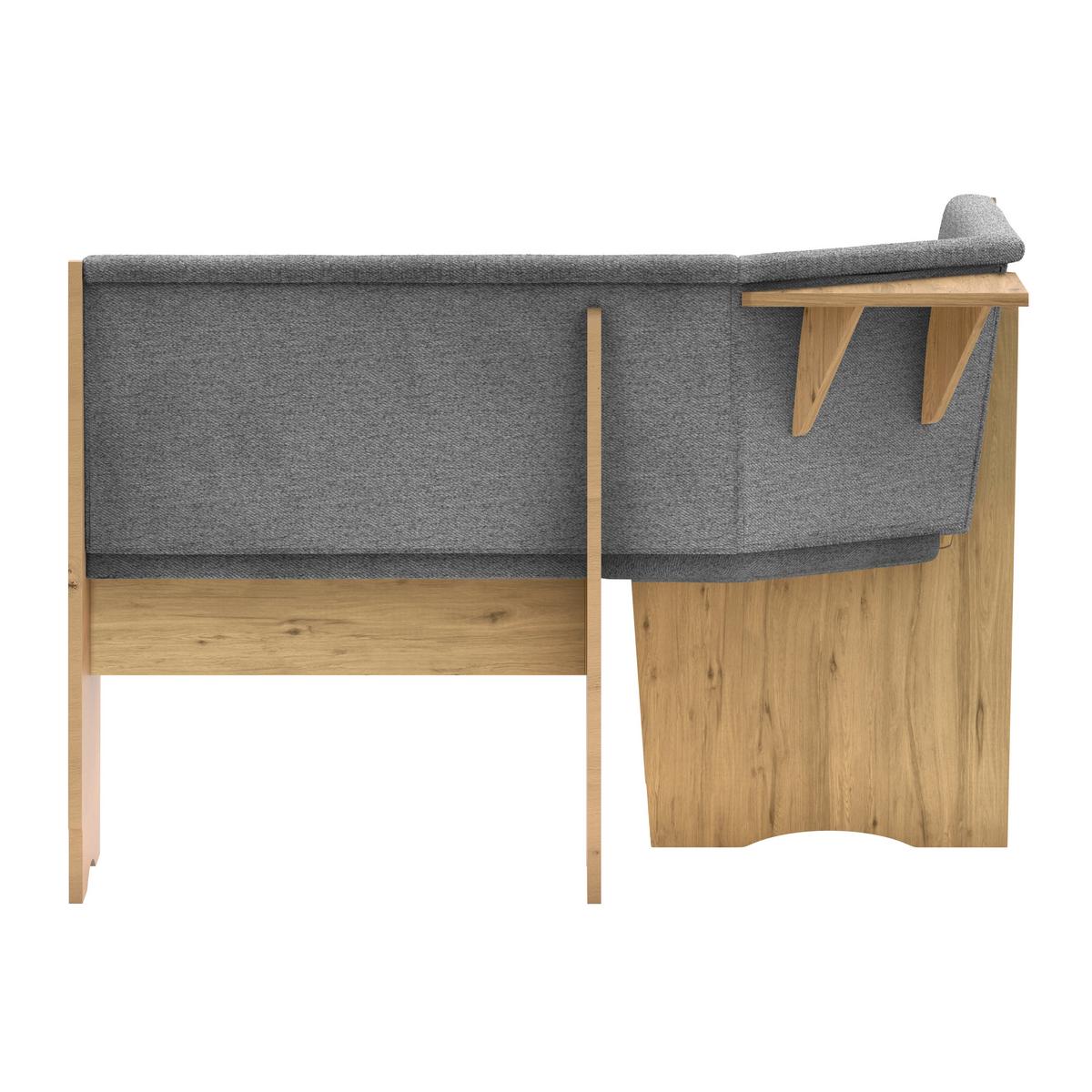 Eckbank Lüdge Webstoff dunkelgrau, 125x125cm - Dunkelgrau/Eiche Artisan, ROMANTIK / LANDHAUS, Holzwerkstoff/Textil (125/125cm)