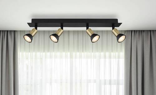 Strahler 57998-4b - Goldfarben/Schwarz, Design, Metall (50/6/9cm) - Globo