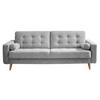 Schlafsofa Mit Bettkasten Und Kissen Fjord, Webstoff - Eichefarben/Silberfarben, MODERN, Holzwerkstoff/Textil (222/86/90cm) - MID.YOU