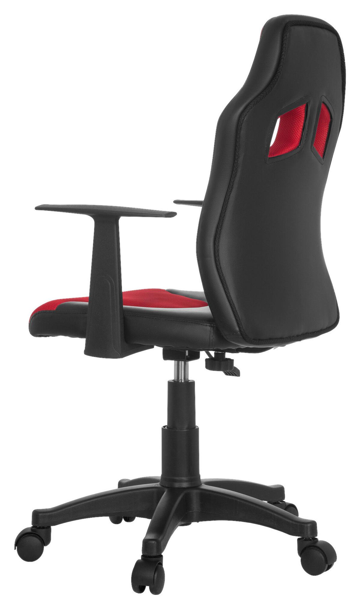 Jugenddrehstuhl Kid Racer Al Rot/Schwarz - Rot/Schwarz, Basics, Kunststoff (54/90-100/48cm) - MID.YOU