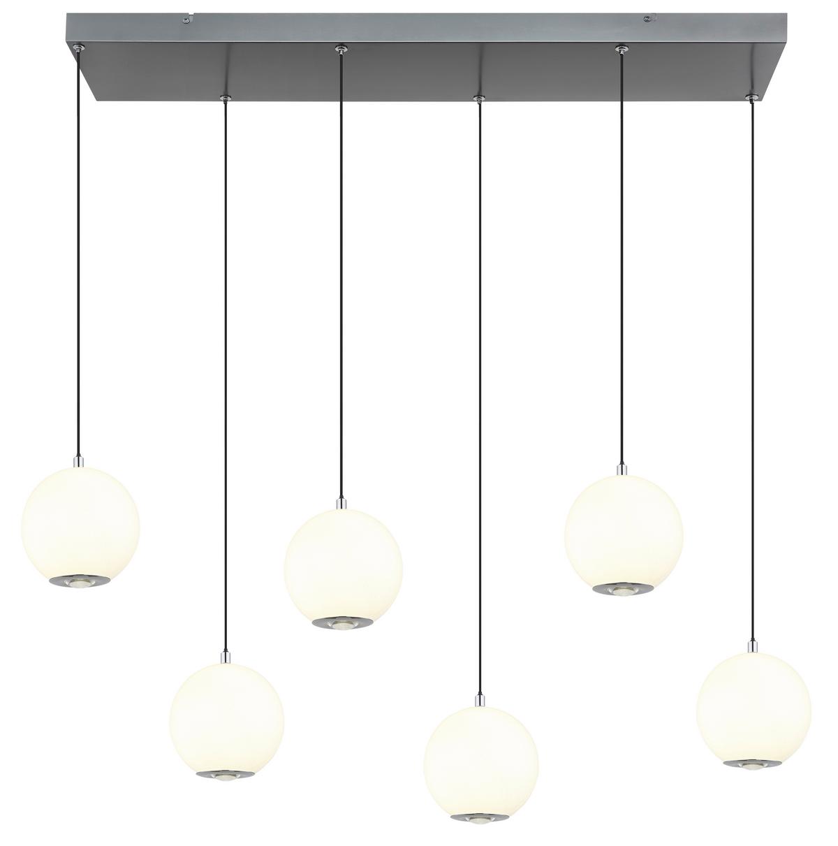 LED-HÄNGELEUCHTE 3000,4000,6000K - Klar/Chromfarben, KONVENTIONELL, Glas/Kunststoff (97,5/30/150cm) - Globo